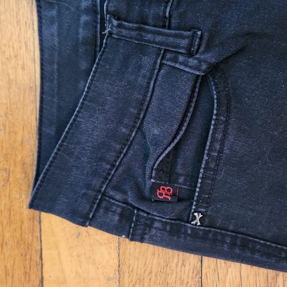 Hot Topic Royal Bones By Tripp Red & Black Stripes Split Leg Skinny Jeans Size 7 - Picture 3 of 6